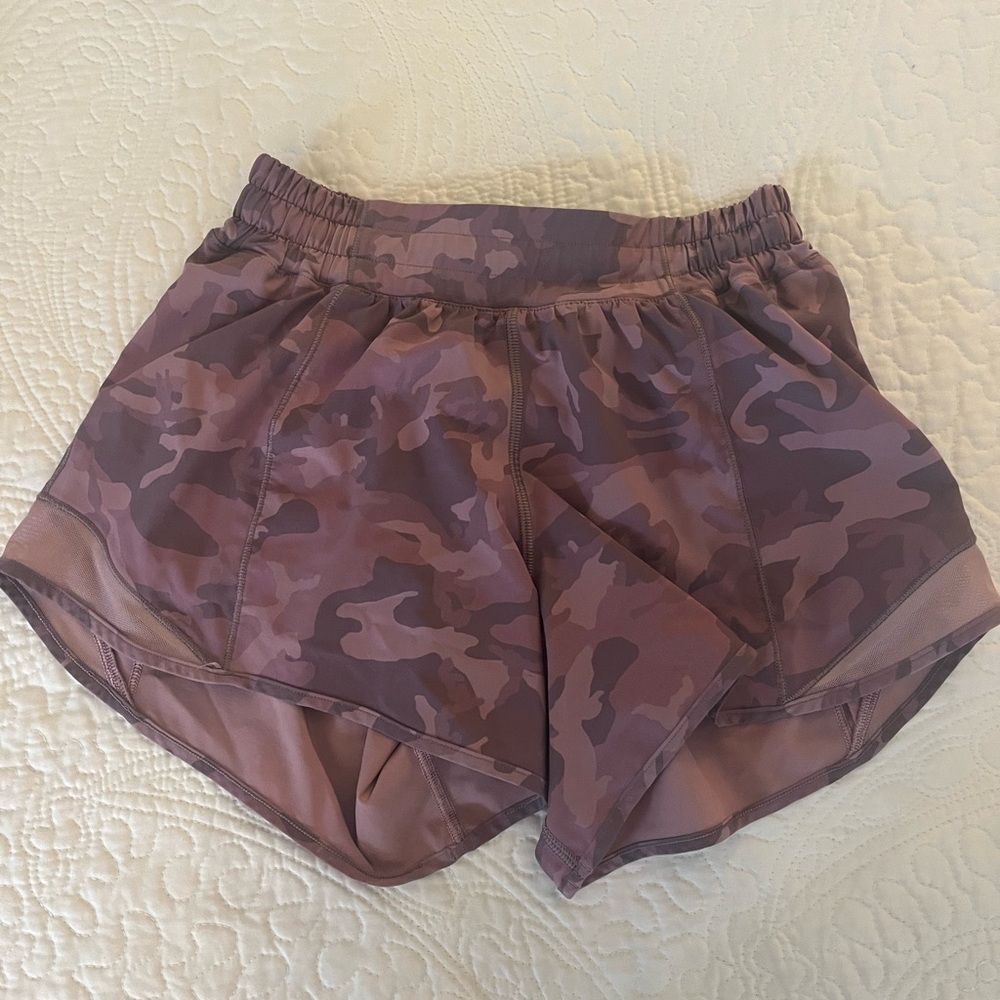 purple camo lululemon hotty hot shorts